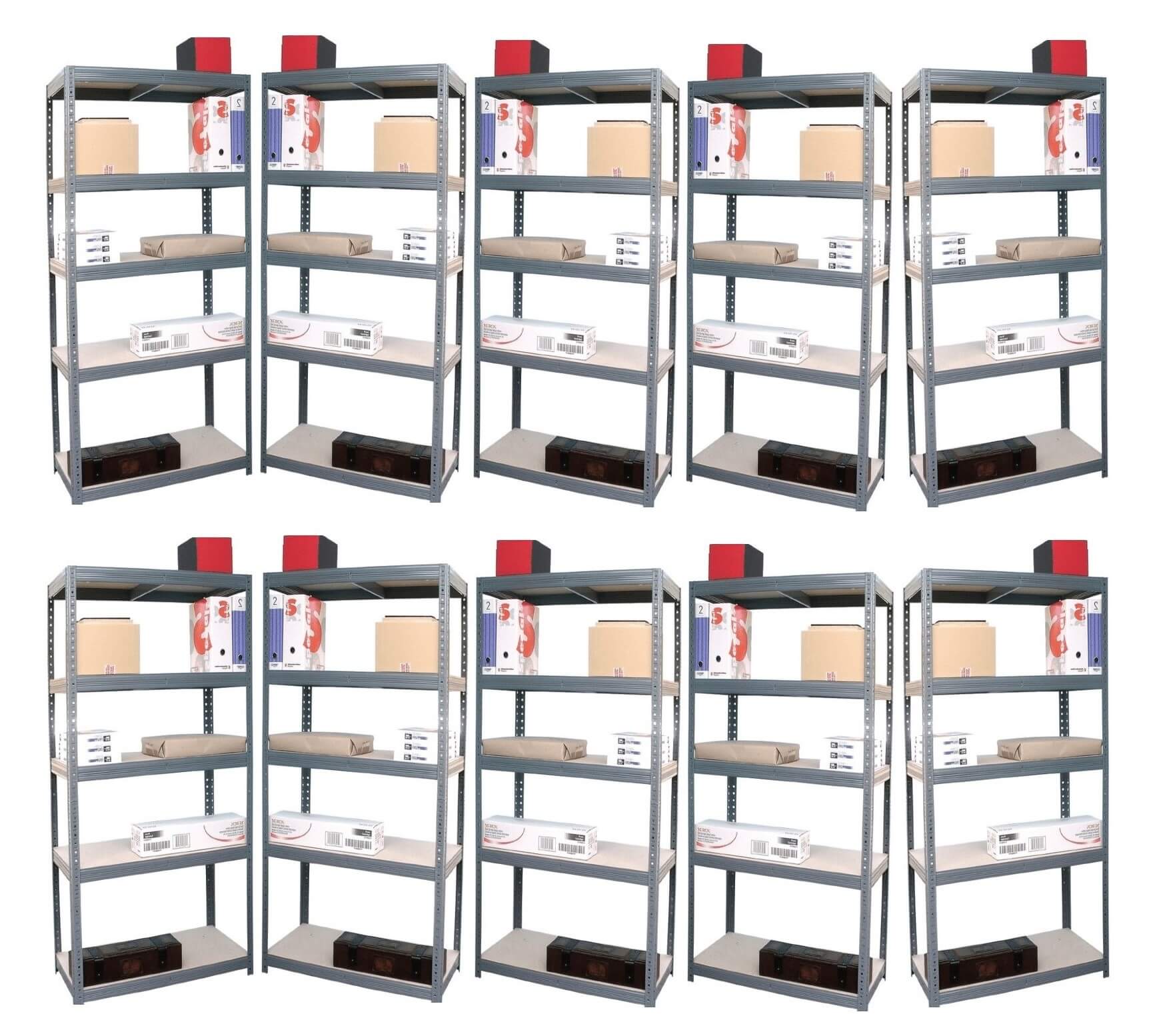 AKČNÍ BALÍČEK 10 ks Regálu 5-ti pol. lakovaný 180x140x60 300 kg