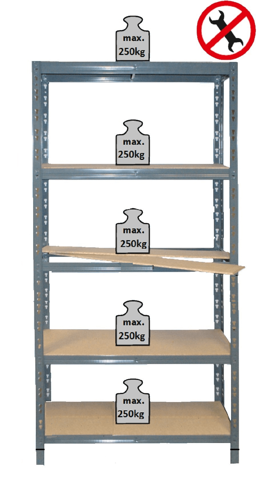 SPECIÁLNÍ AKCE 5-ti policový regál lakovaný 180x120x50 175kg na polici,Barva - tm. šedá