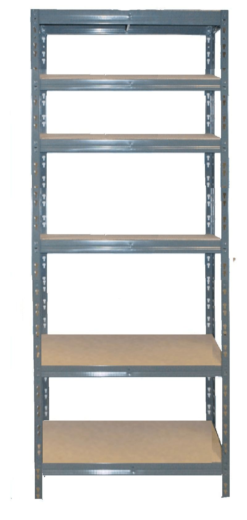 MEGA AKCE 6-ti policový regál lakovaný 220x90x30 150kg na polici,Farba - tm.siva