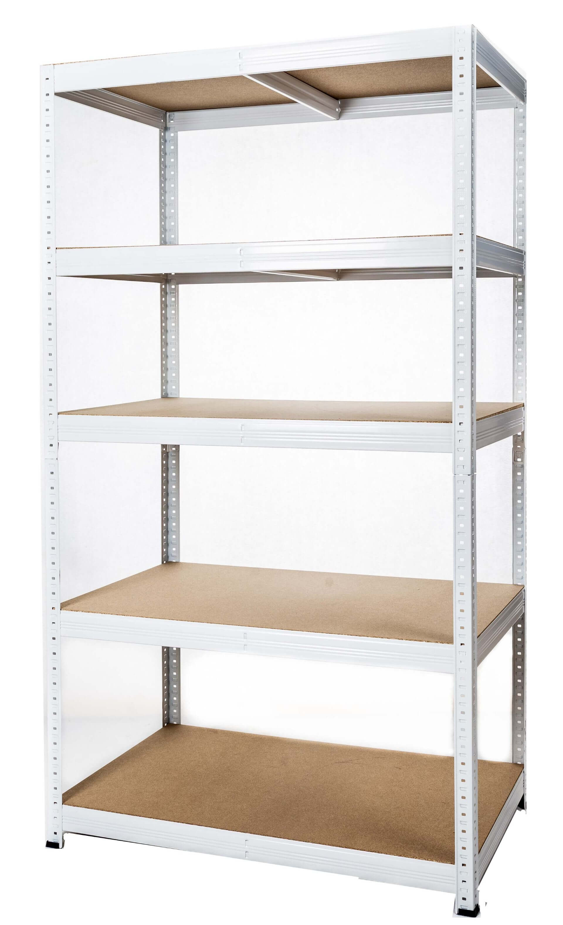 AKCIA Regál 5-ti policový lakovaný 180x90x50 175Kg/police, Farba - biela